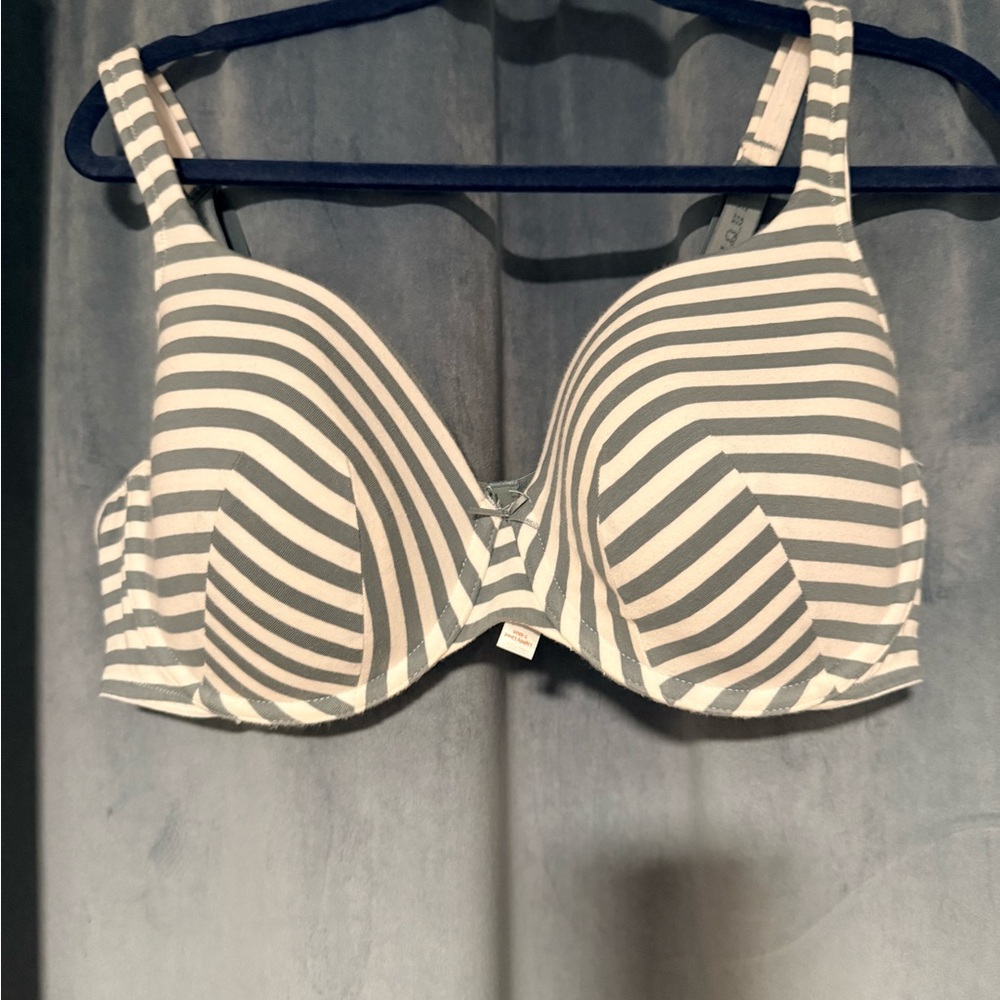 Cacique Striped Blue and White Bra